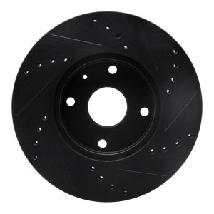 Chevrolet Epica Brake Rotor (1) - Front Left - R1 Concepts - Drilled & Slotted - Black - `04-`10